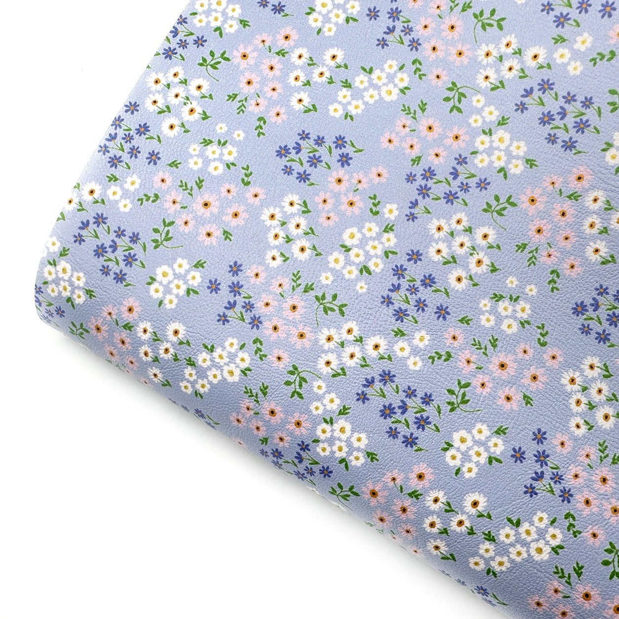 Ditsy Floral Beatrix Blue Premium Faux Leather Fabric Sheets