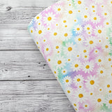 Rainbow Daisies Premium Faux Leather Fabric Sheets