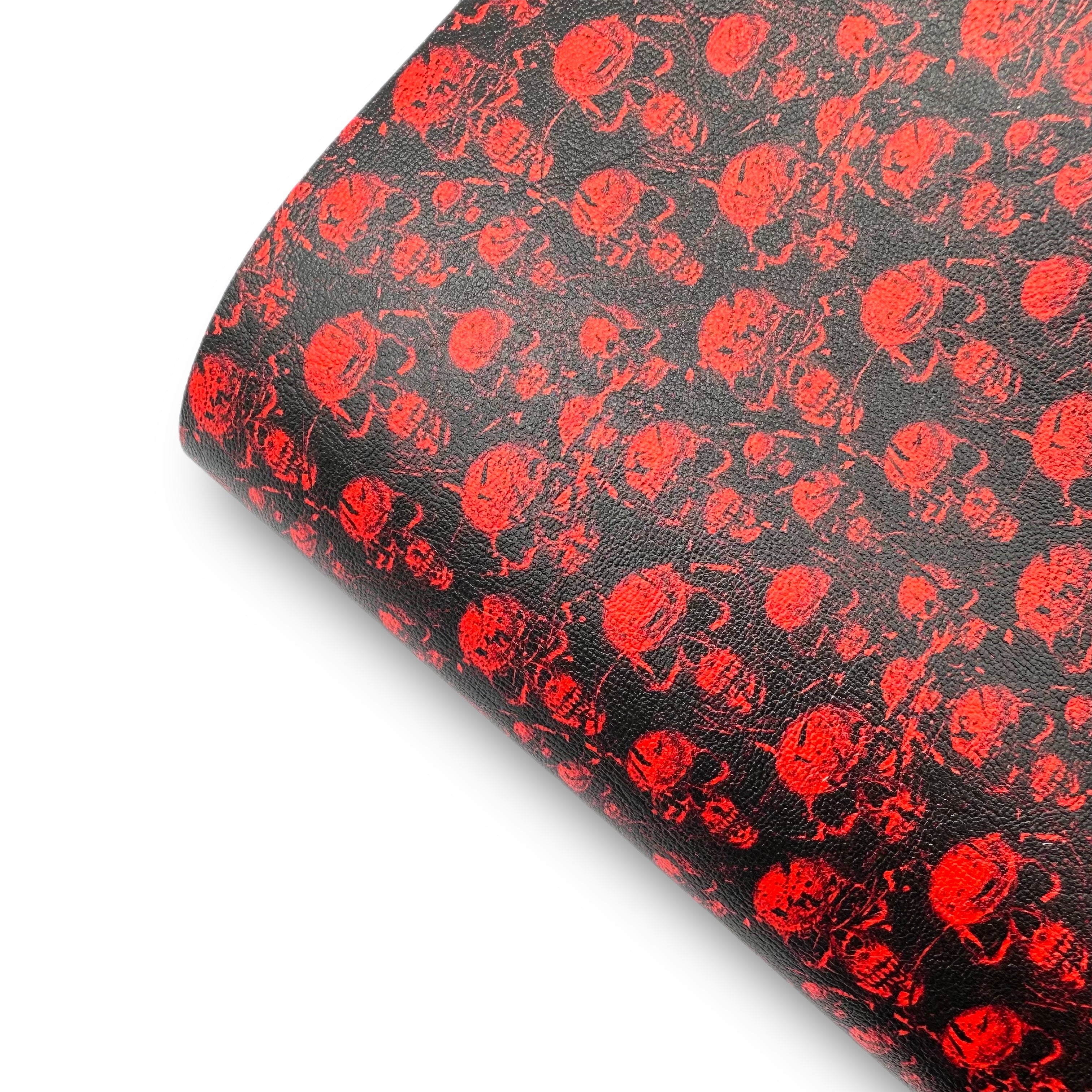 Bloody Skulls Premium Faux Leather Fabric Sheets