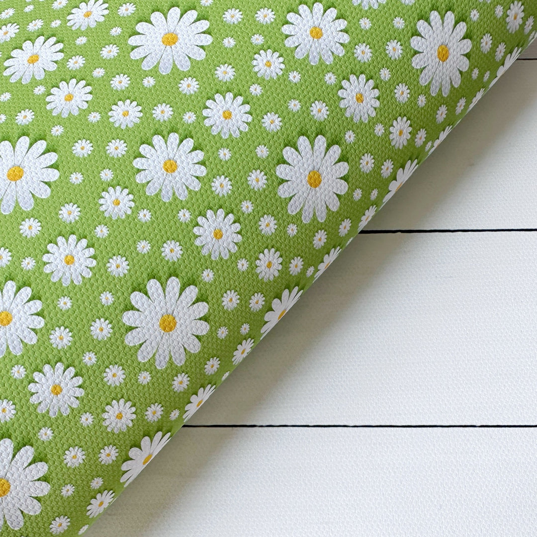 3D Daisies Canvas Lux Premium Printed Fabric