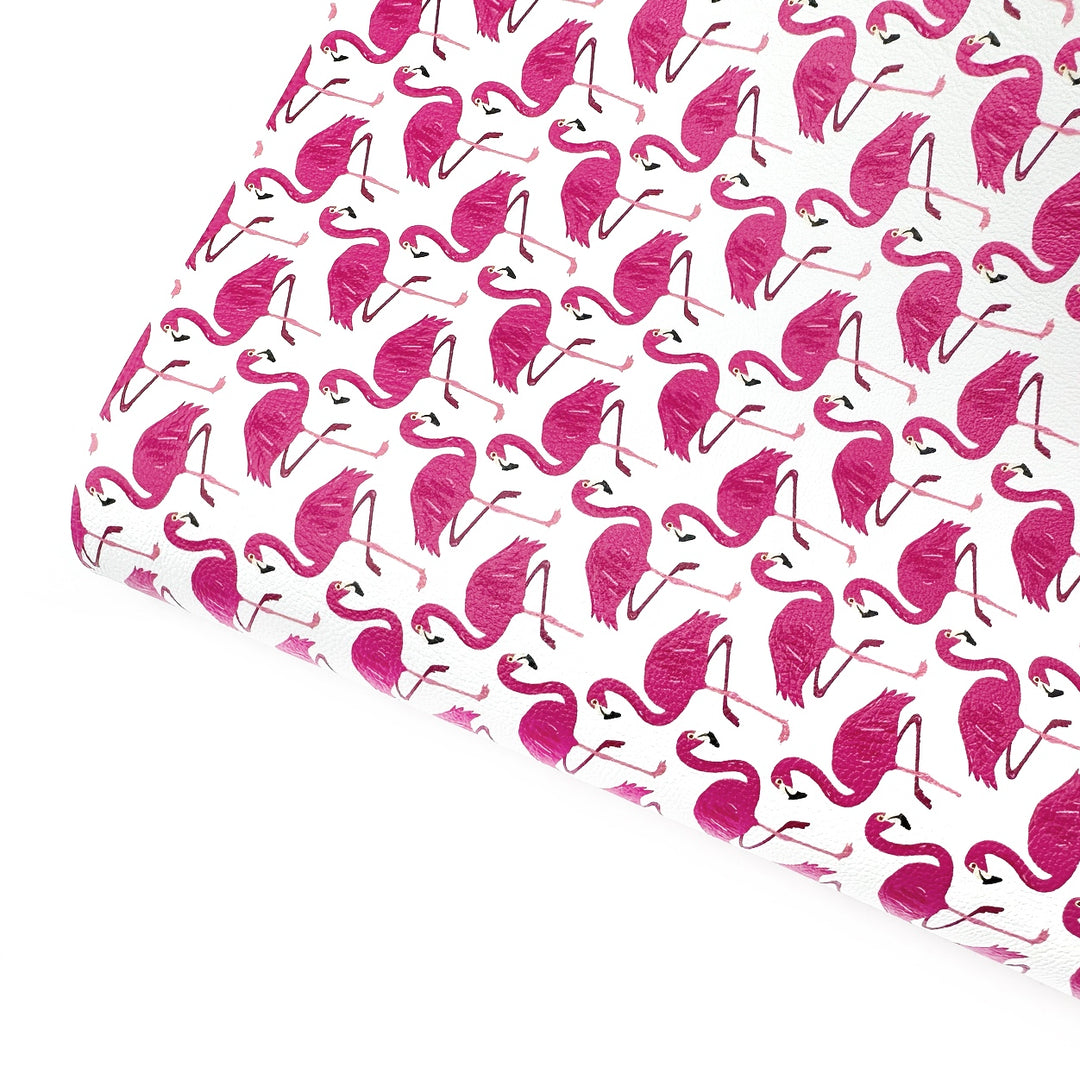 Flamingo Summer Premium Faux Leather Fabric Sheets