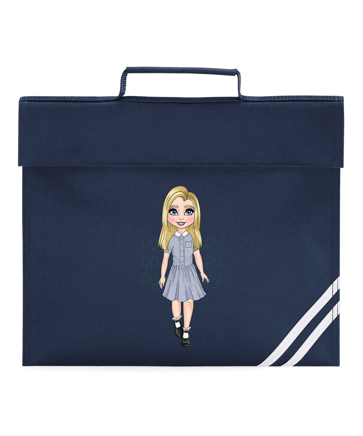 navy School Book Bag Customised Dolly's DTF Full Colour Transfers- eliza henri