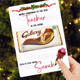 Merry Christmas Writing Teacher- In the entire Galaxy Chocolate Boards- Premium Card