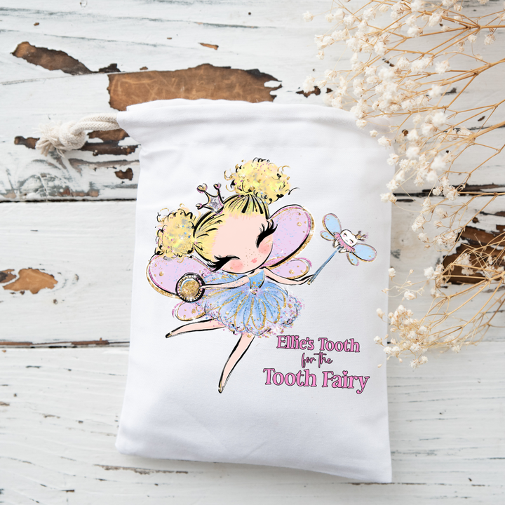 Personalised Tooth for the Tooth Fairy DTF Full Colour Gift Bag Transfer- 7cm