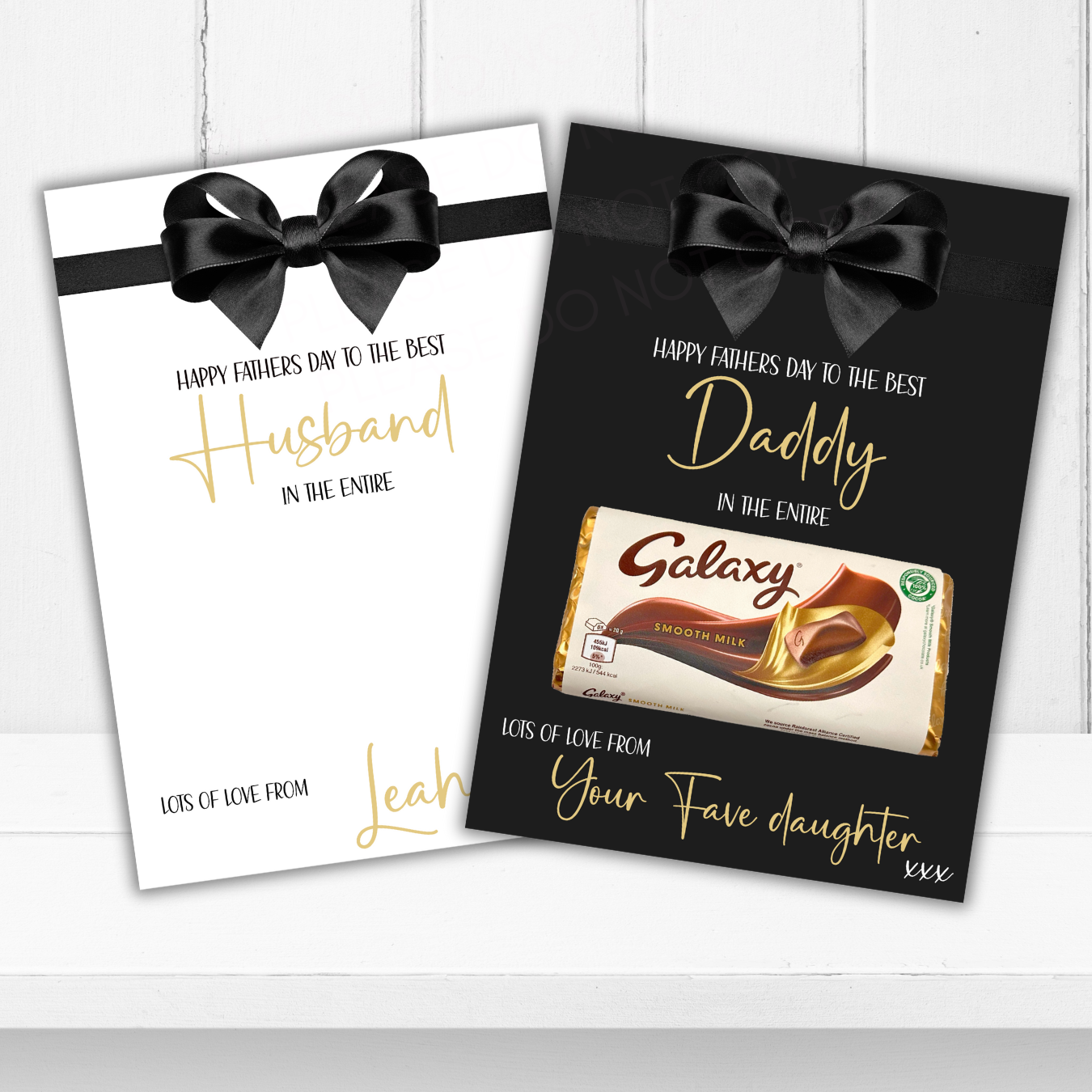 Tux Bow Fathers Day In the entire Galaxy Chocolate Boards- Premium Card