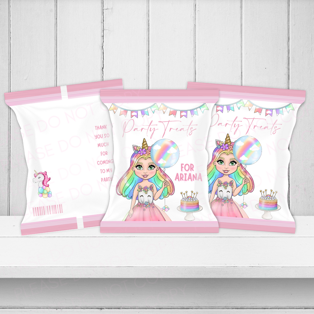 Unicorn Birthday Dolly DIY Treat Packs