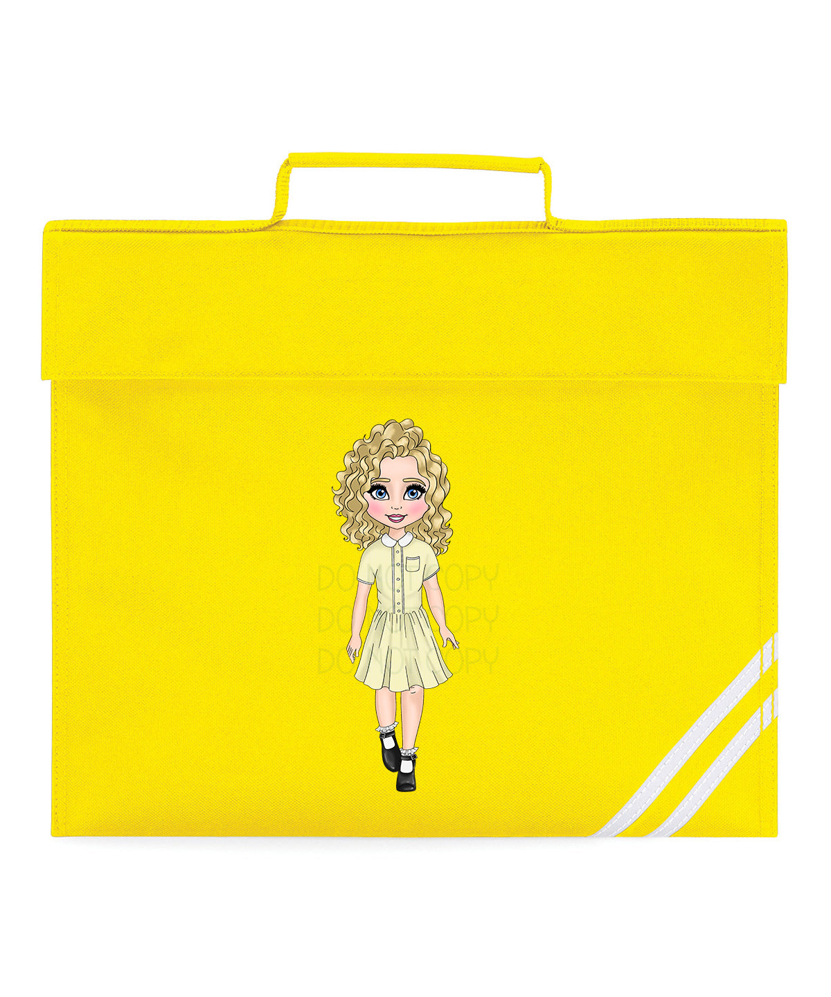 yellow School Book Bag Customised Dolly's DTF Full Colour Transfers- eliza henri