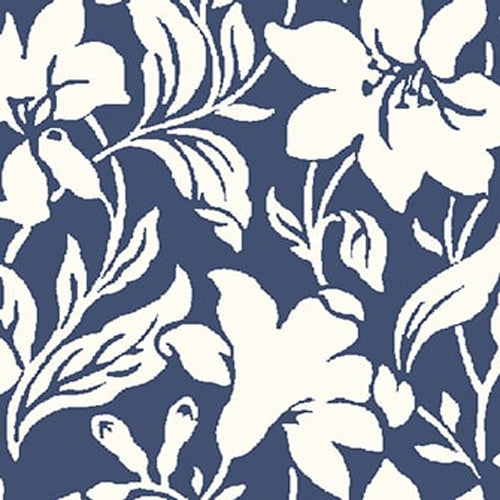 Day Lily - Blue -Hesketh House Liberty Cotton Fabric 04775652X
