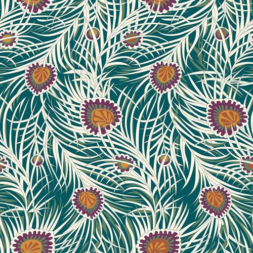 Pipers Peacock - Orange-Hesketh House Liberty Fabric Felt 04775653Z