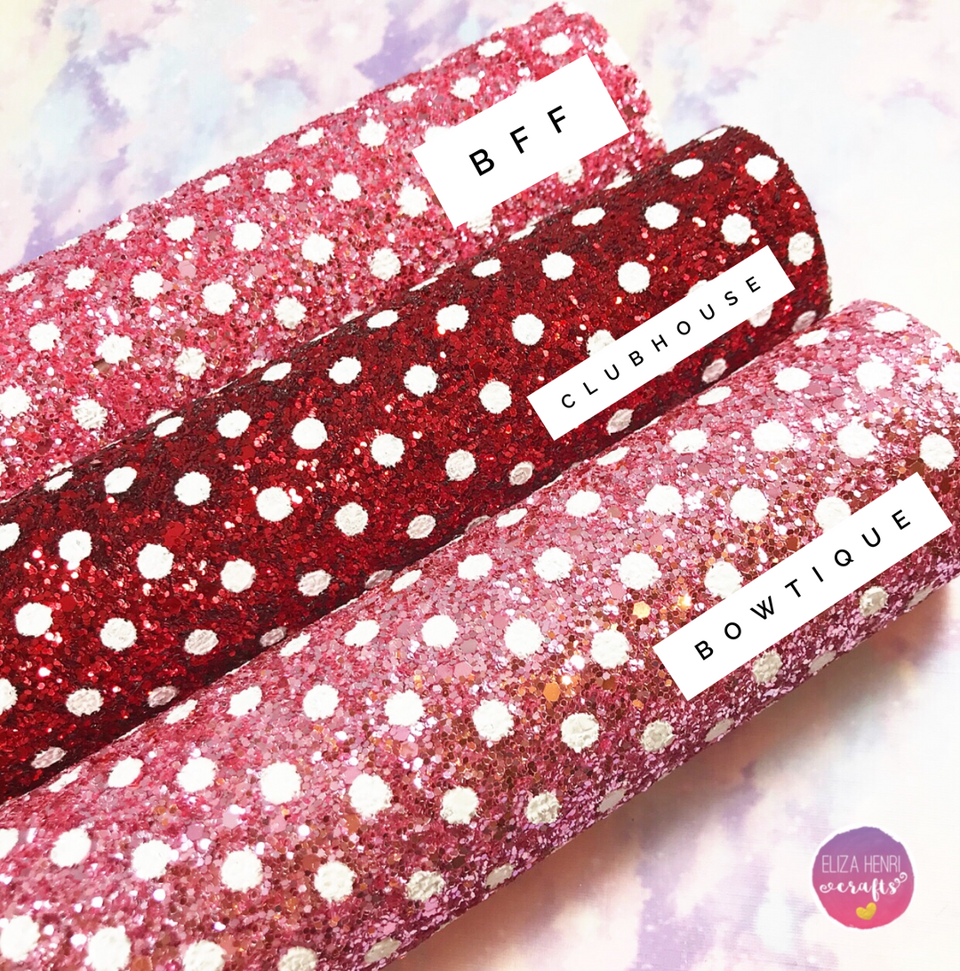 Polka Dot Chunky Glitter Fabric Collection - Eliza Henri Craft Supply