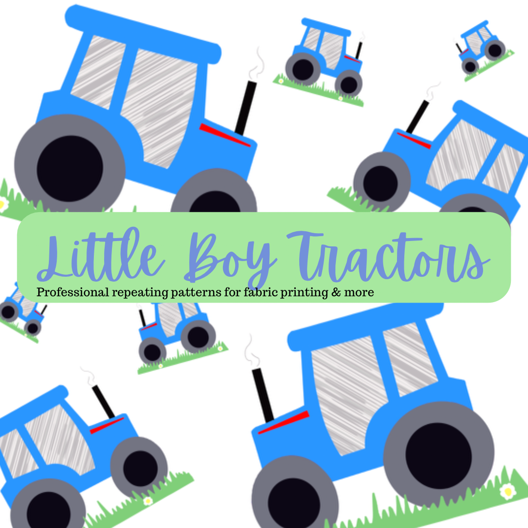 Little Boy Tractors Seamless Pattern