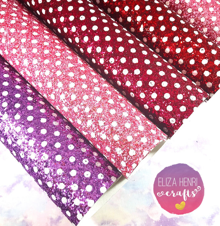 Polka Dot Chunky Glitter Fabric Collection - Eliza Henri Craft Supply