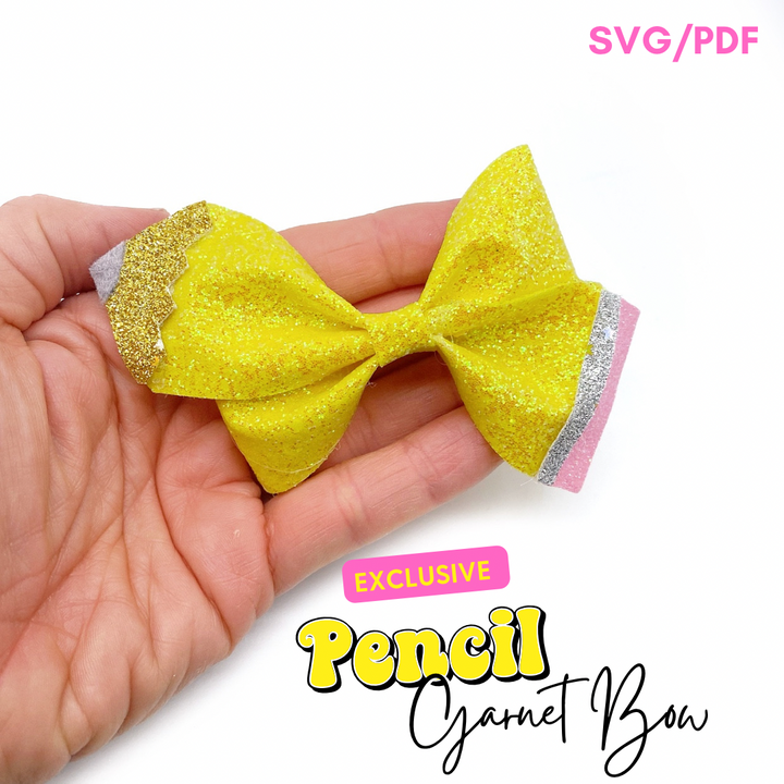 EHC Exclusive Pencil Garnet Bow SVG + PDF