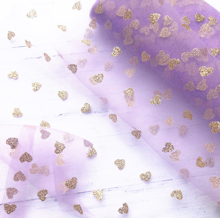 Glitter heart tulle