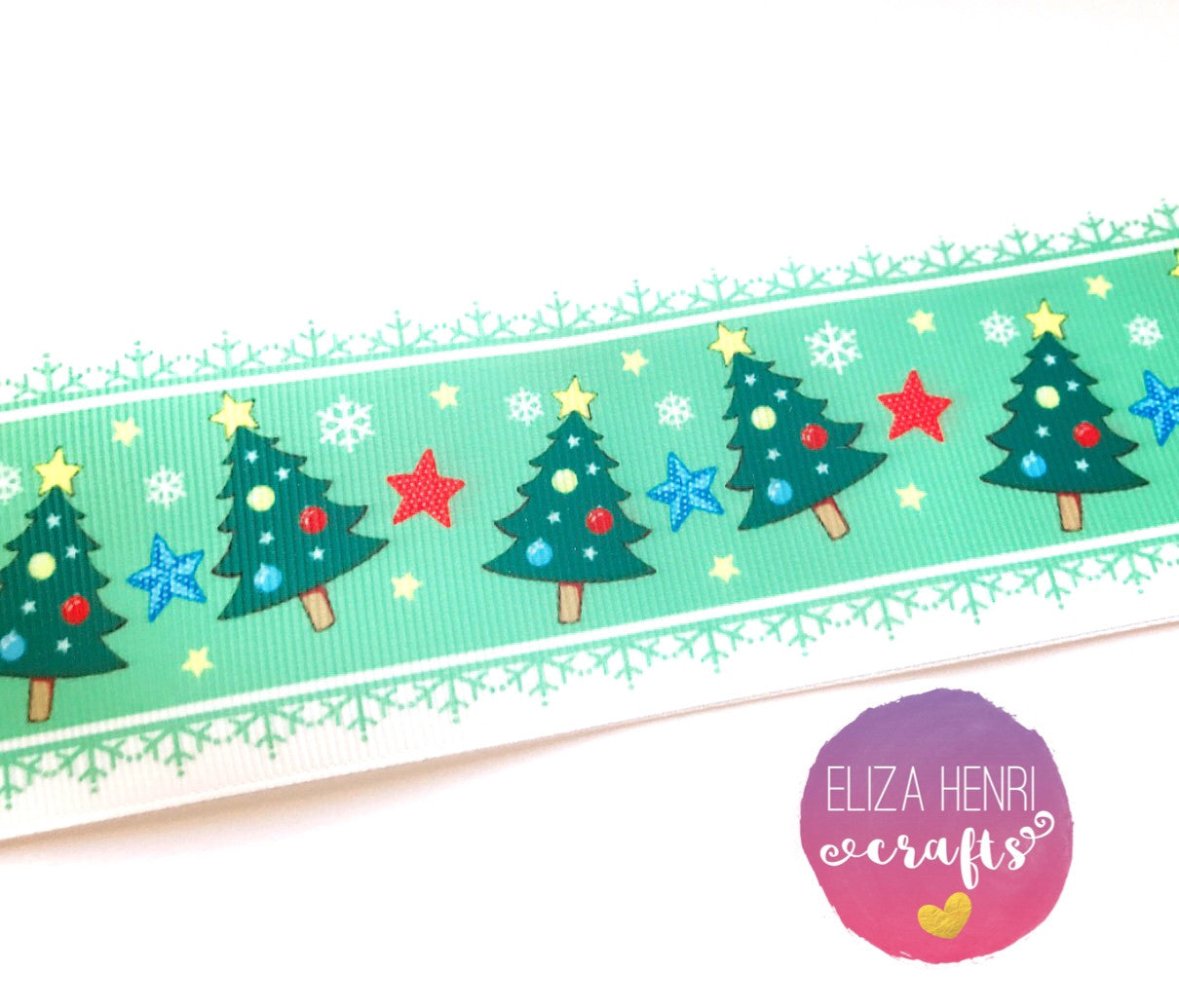 Christmas Tree Grosgrain Ribbon 25mm, 38mm, 50mm. - Eliza Henri Craft Supply
