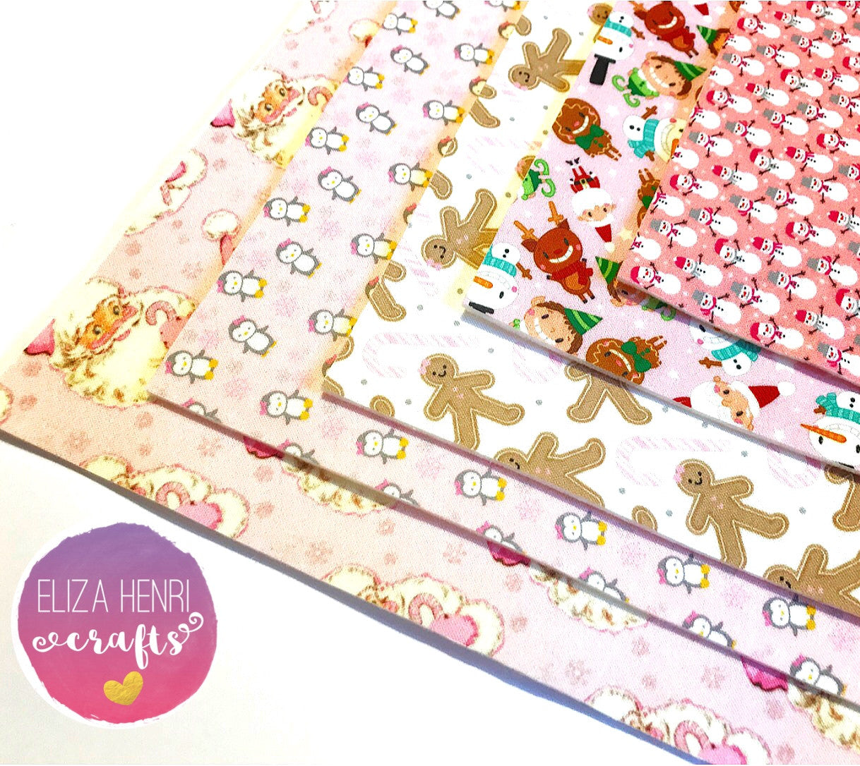 The Pink Christmas Collection- Luxury Artisan Fabric Felts - Eliza Henri Craft Supply