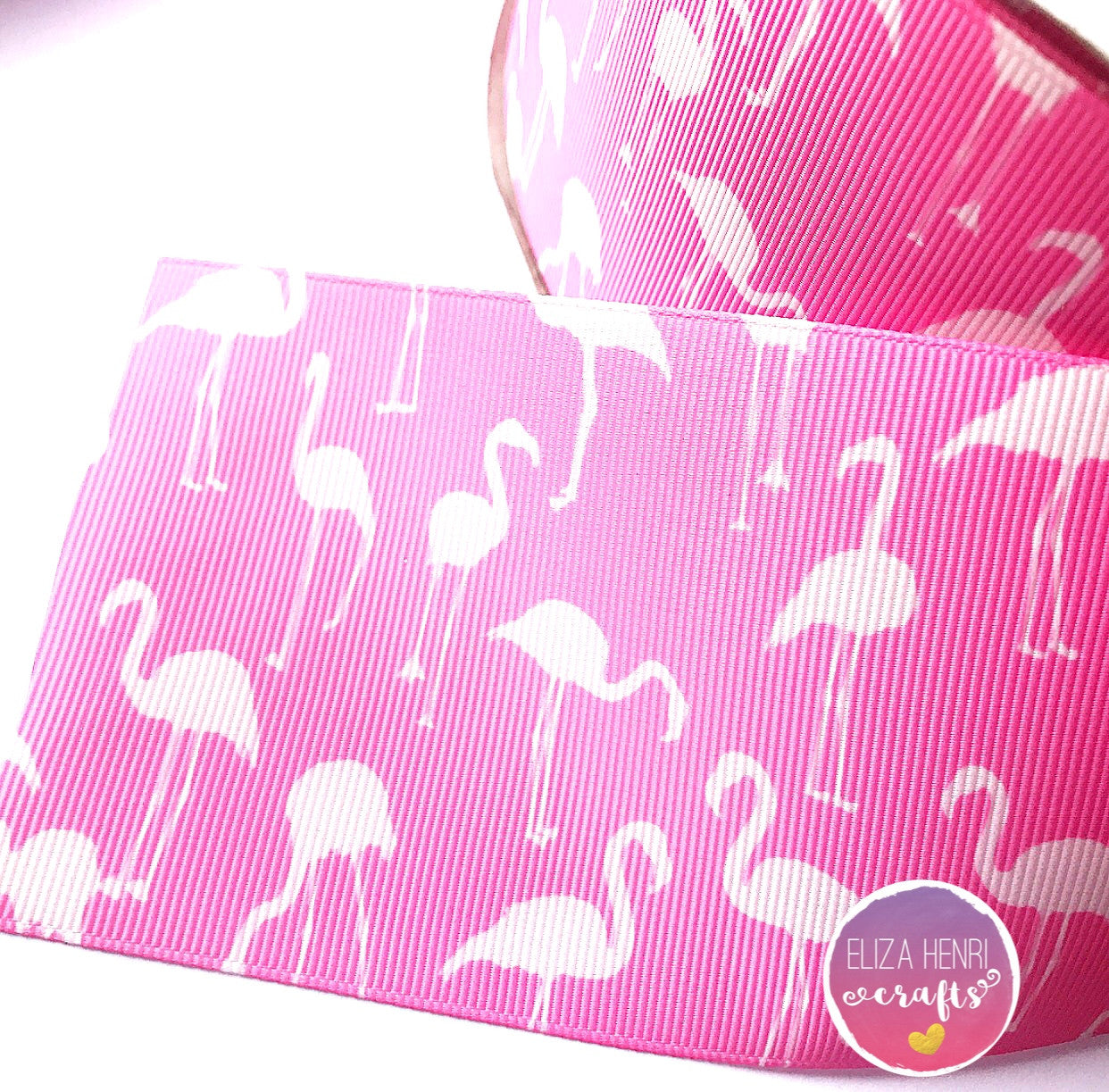 Pink Flamingos Grosgrain Ribbon 2'' or 3'' - Eliza Henri Craft Supply