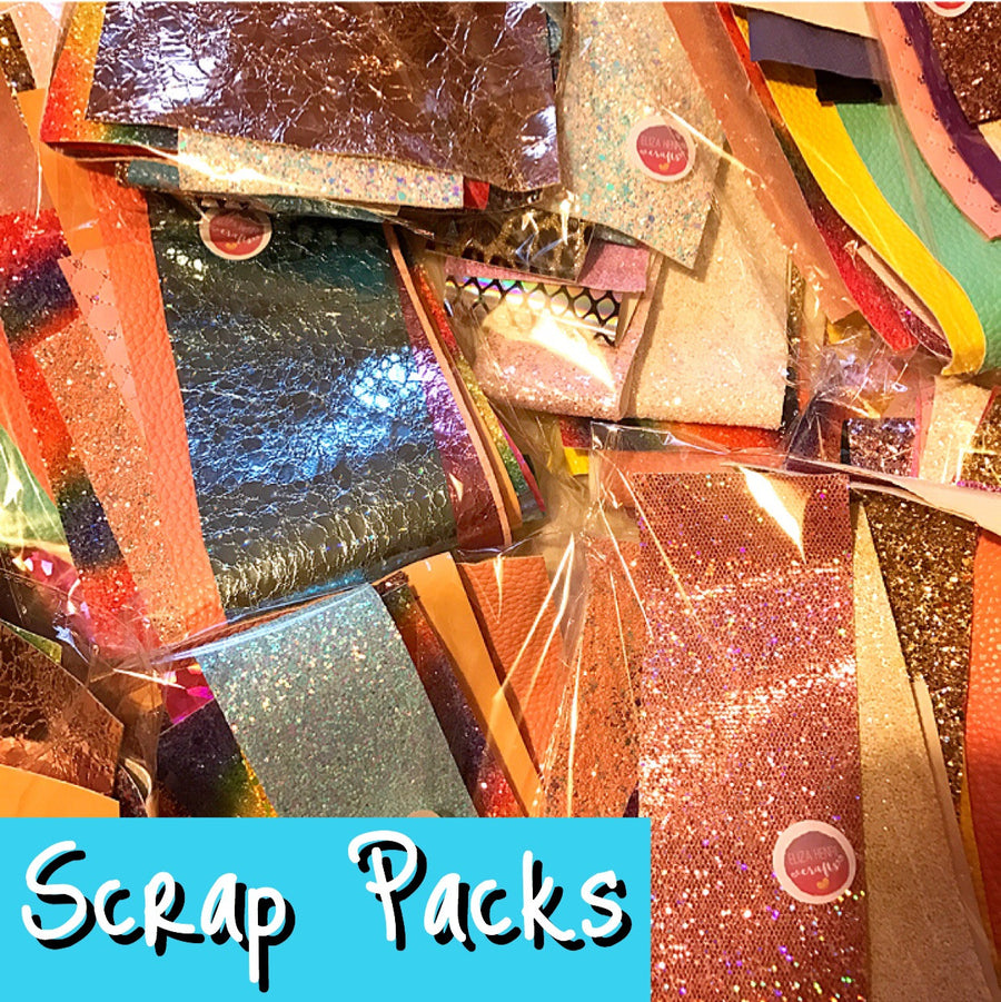 Glitter & Leather Fabric Scrap Pack 250G - Eliza Henri Craft Supply