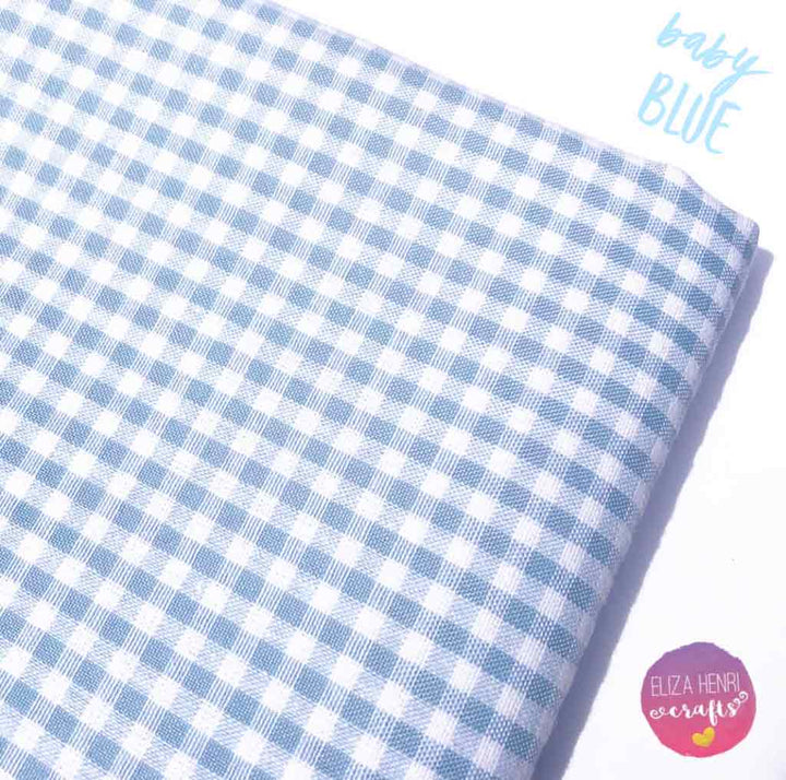 baby blue gingham fabric felt