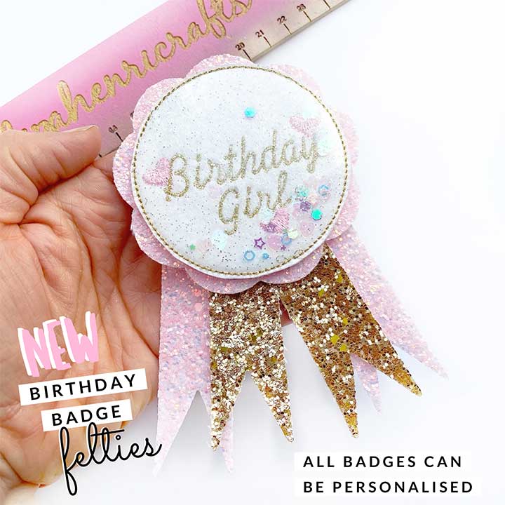 Exclusive EHC Birthday Badge Shaker Felties