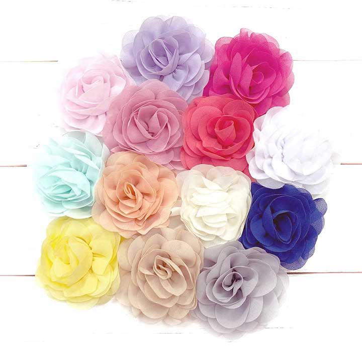 Chiffon Flower Posies 8cm