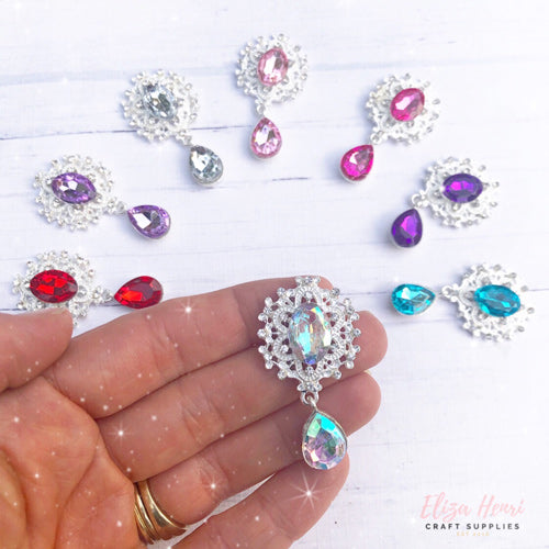 Diamonte Rhinestone Drop Pendant Charm Embellishments