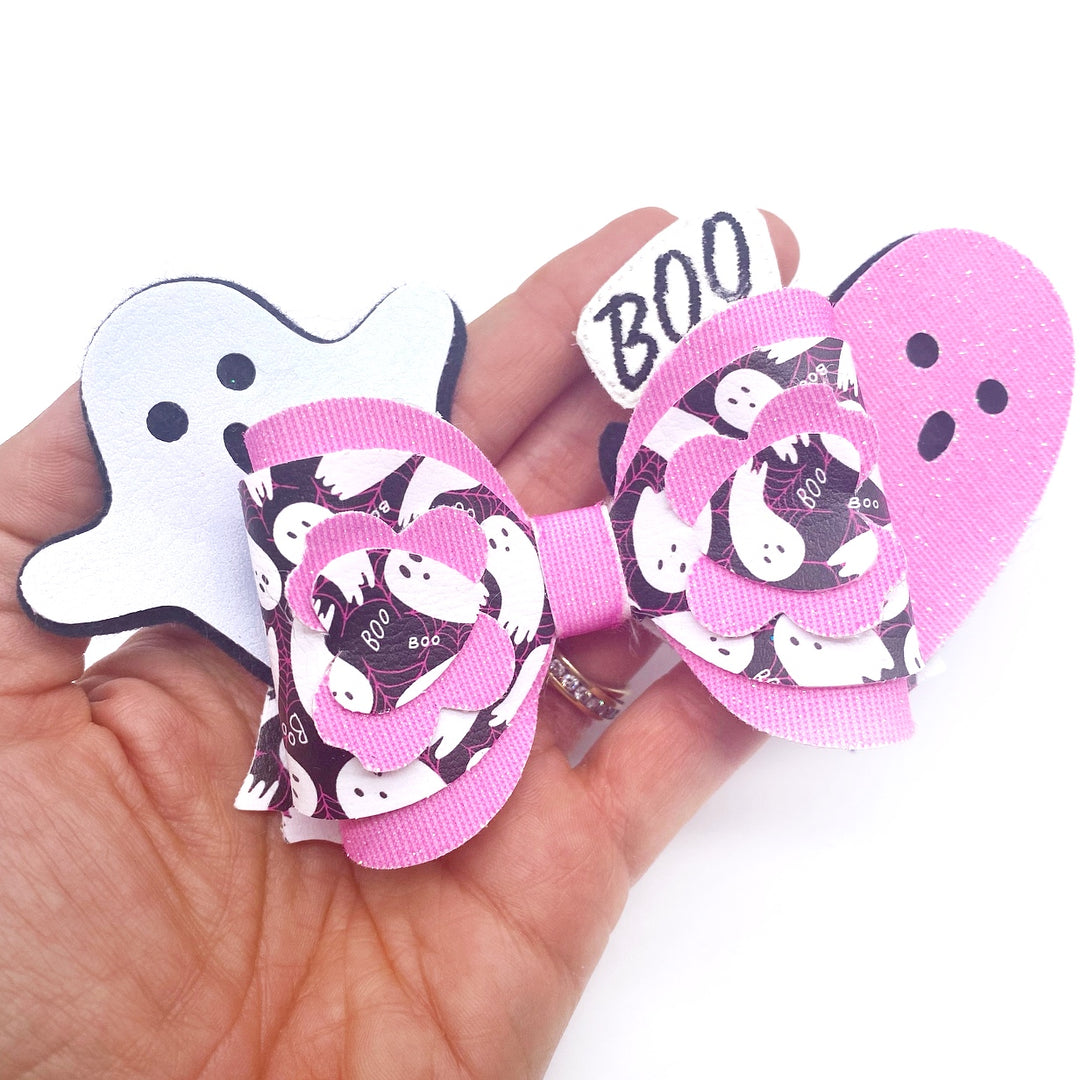 Spooky Ghoul Gang Ghostie Hair Clip Bow Template SVG/PDF