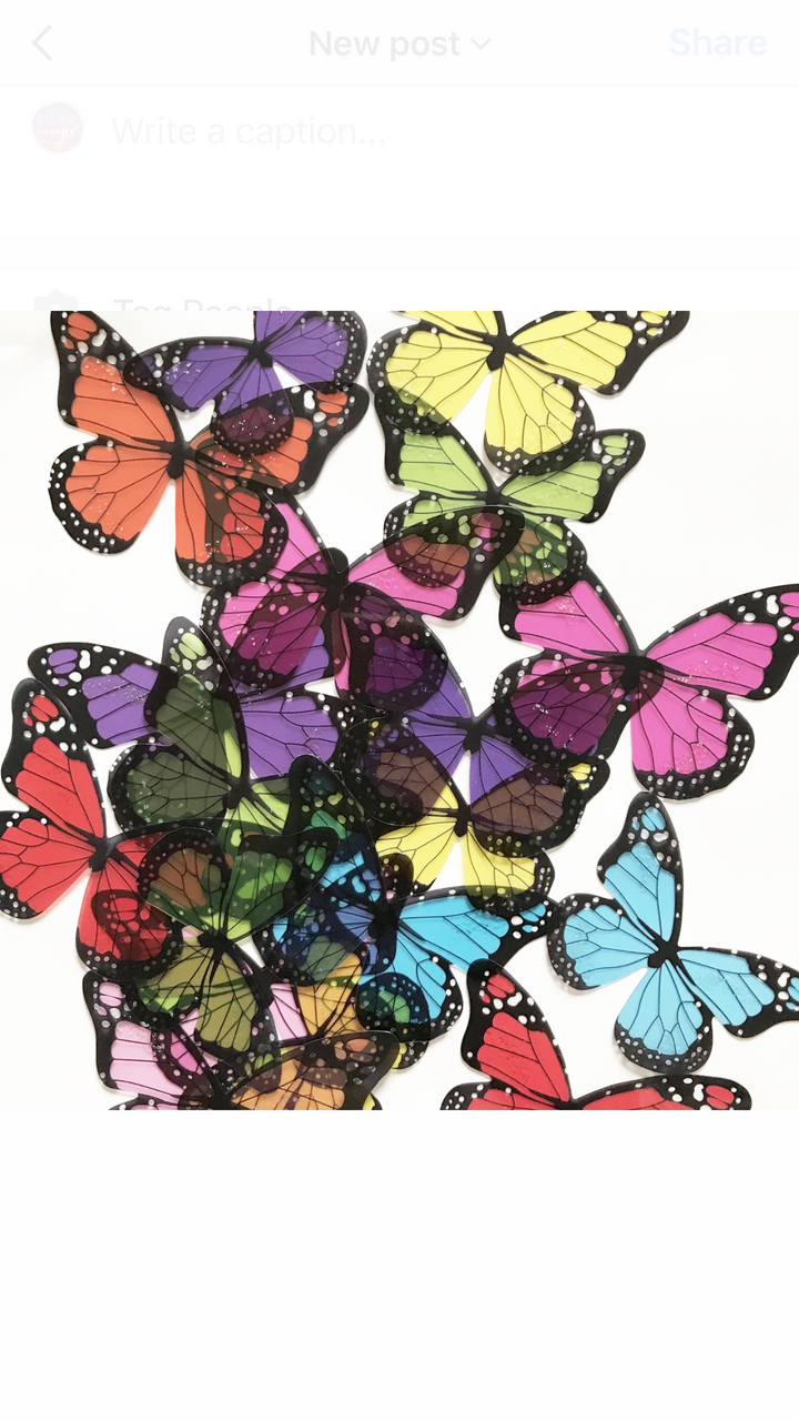 Butterfly Wing 3D Embellishments - Eliza Henri Craft Supply