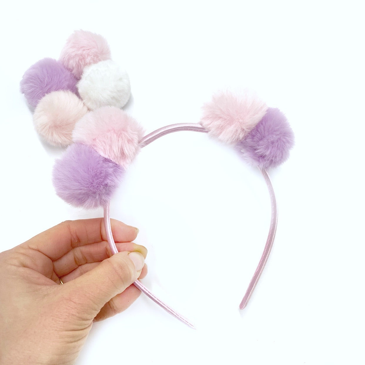 Luxury Fluffy Pom Poms with elastic Hoops -4cm