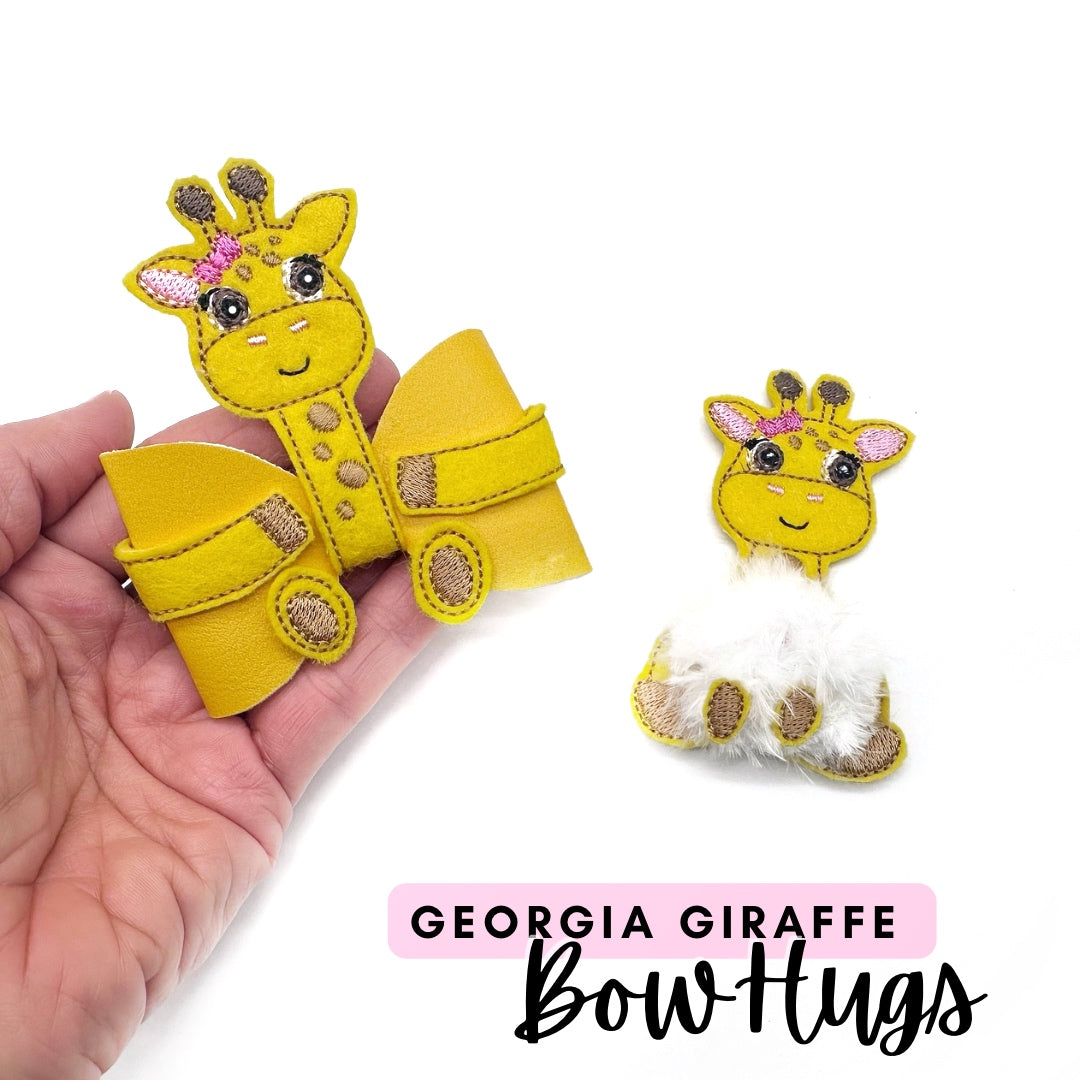 Georgia Giraffe Bow Hug Wrap Around & Pops Feltie Set