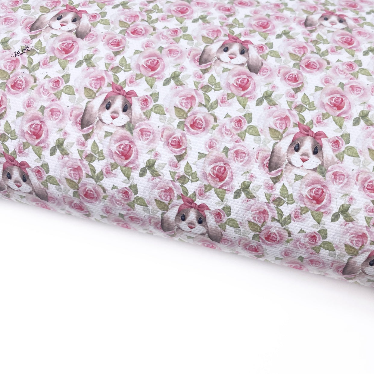 Bunny Floral Hideaway Lux Premium Canvas Bow Fabrics
