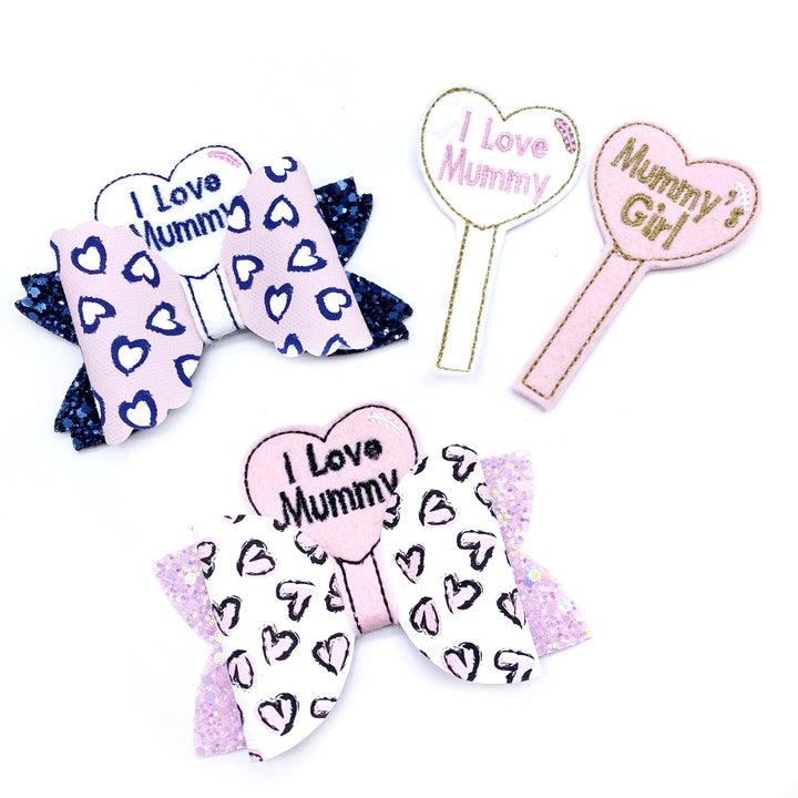 Mamas Day Heart Pop Up Bow Centre Felties