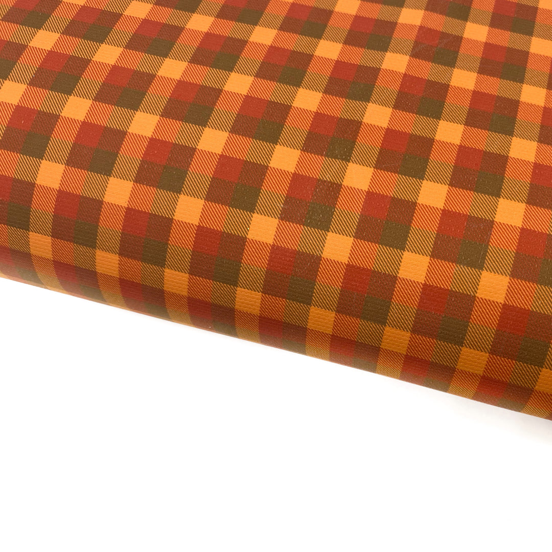 Bonfire Tartan Check Lux Premium Canvas Bow Fabrics