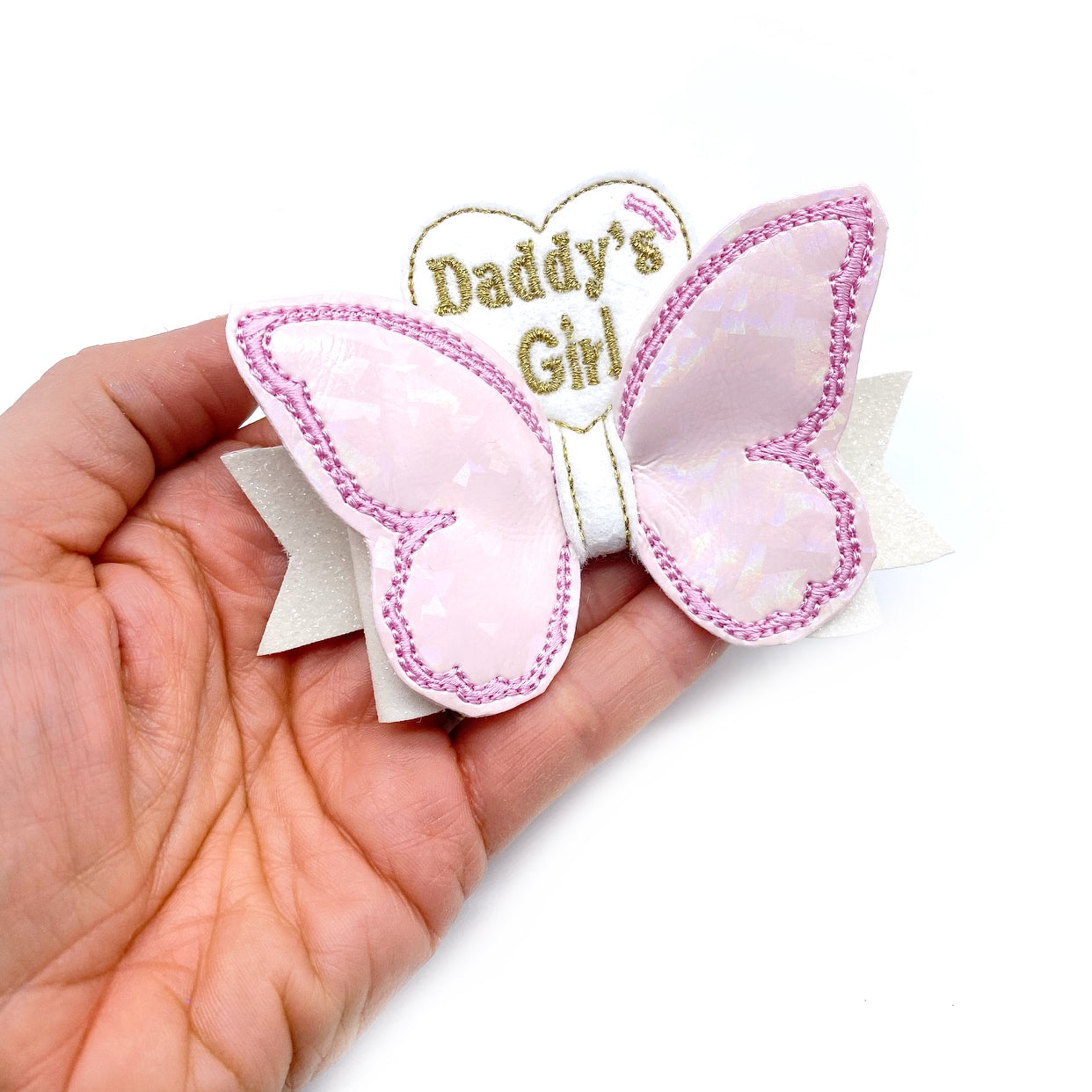 I love Daddy | Daddy's girl Heart Pop Up Bow Centre Felties