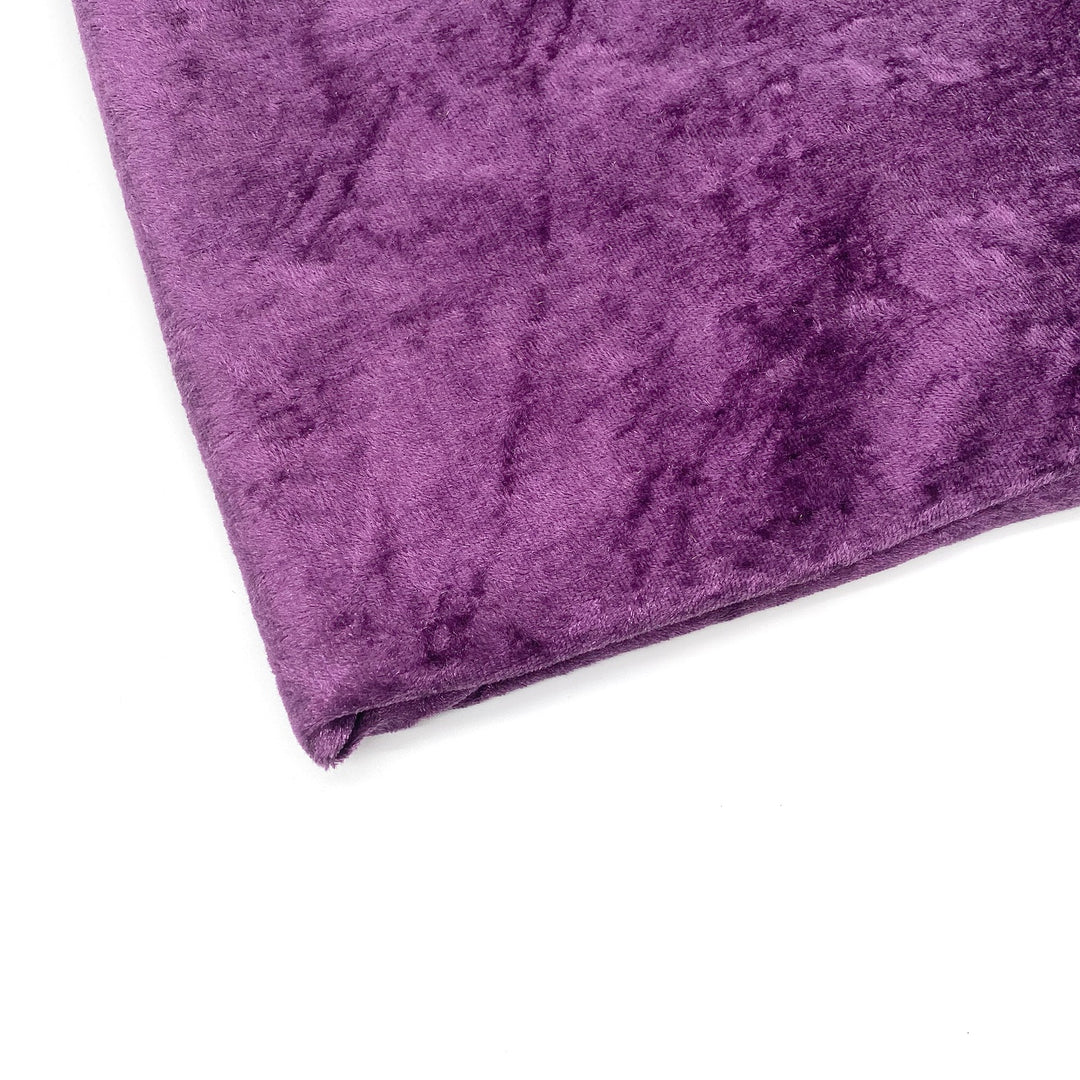 Perfect Plum Crushed Velvet Fabric