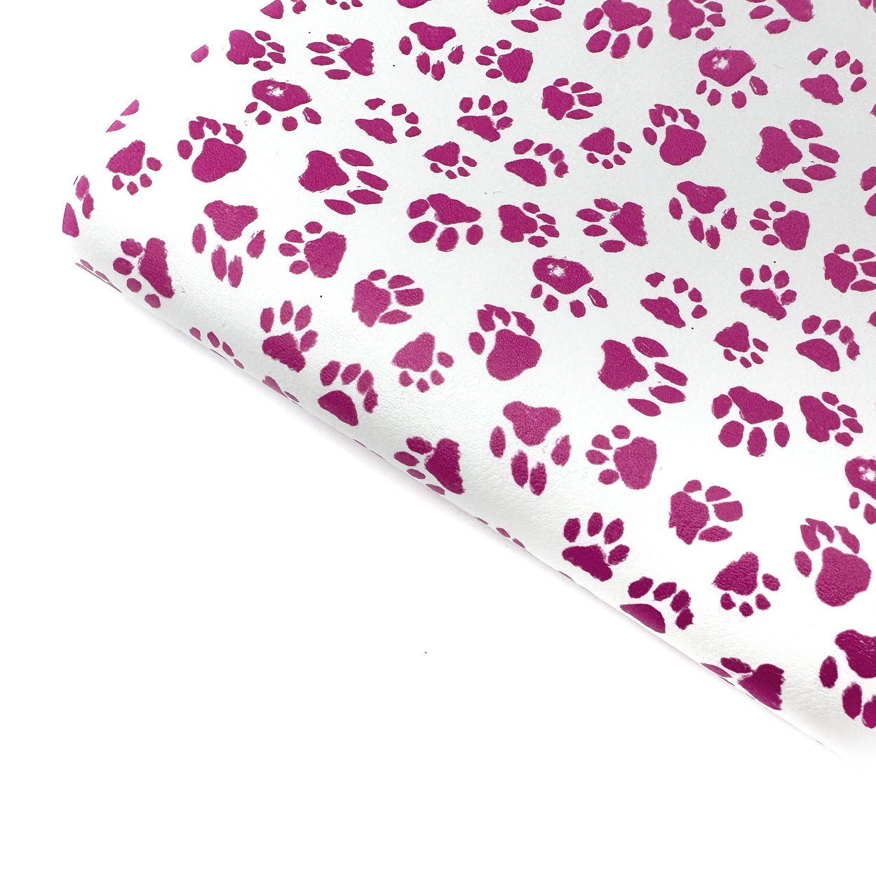Panda Paws Pink Premium Faux Leather Fabric Sheets