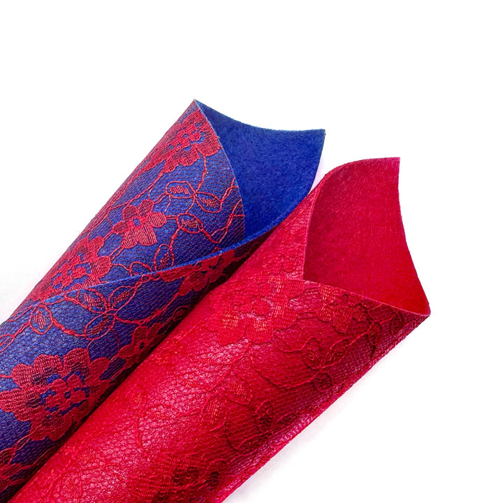 Patriotic Floral Lace Wool Blend Fabric Felt