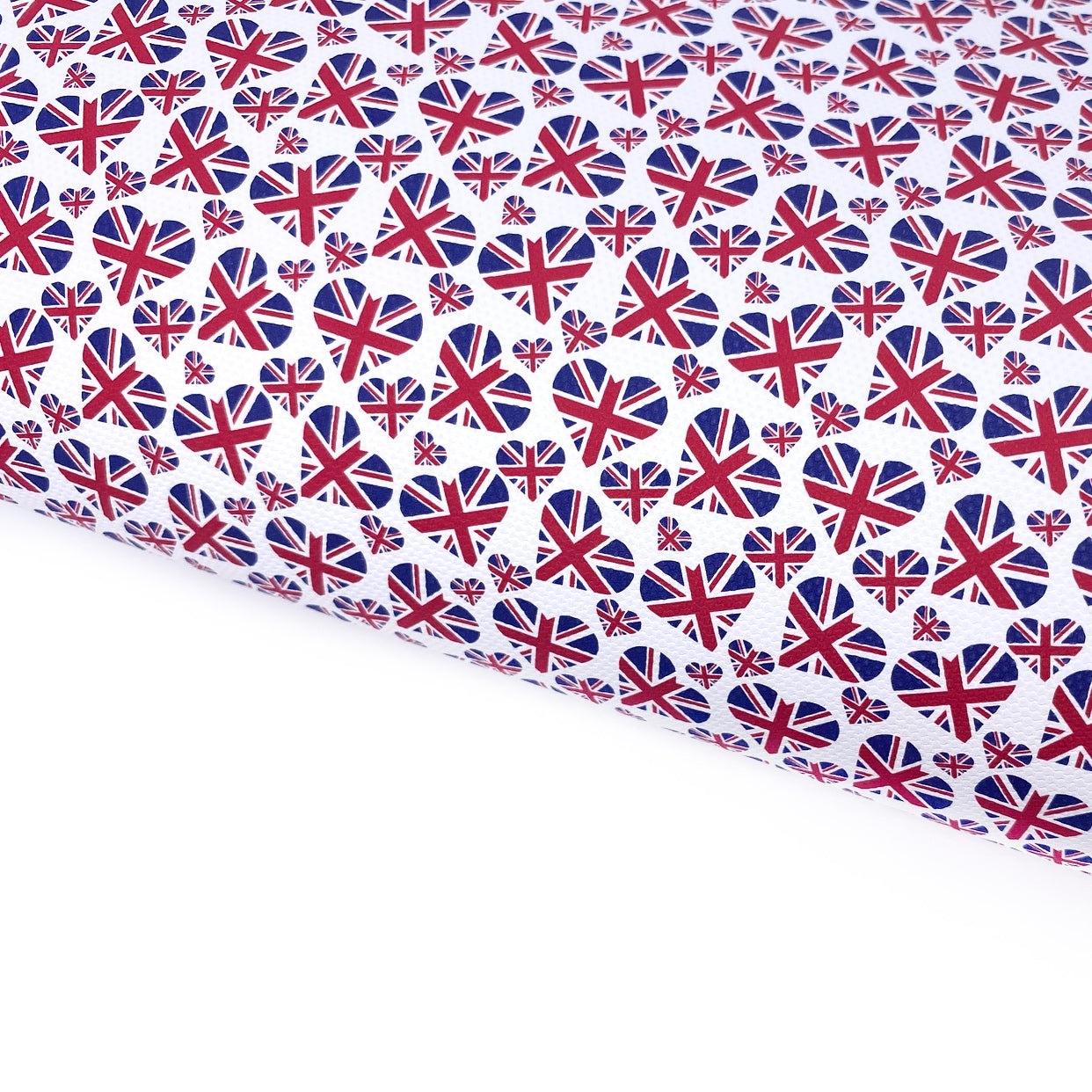 We Love the UK Heart Union Jack Lux Premium Printed Bow Fabric