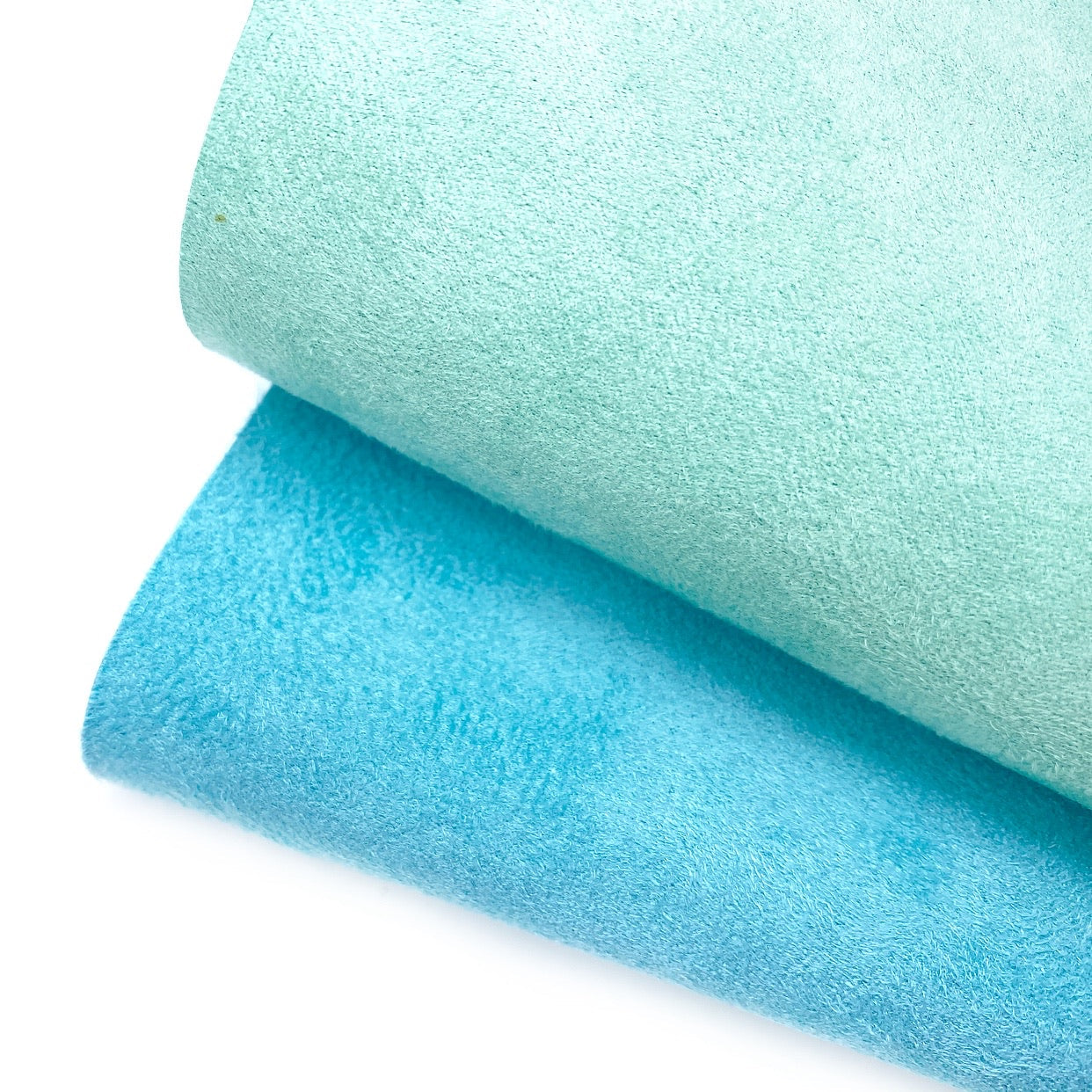 Pastel Mint or Blue Luxury Suede Kisses Fabric