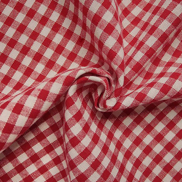 Red 1/4'' Gingham Cotton Fabric