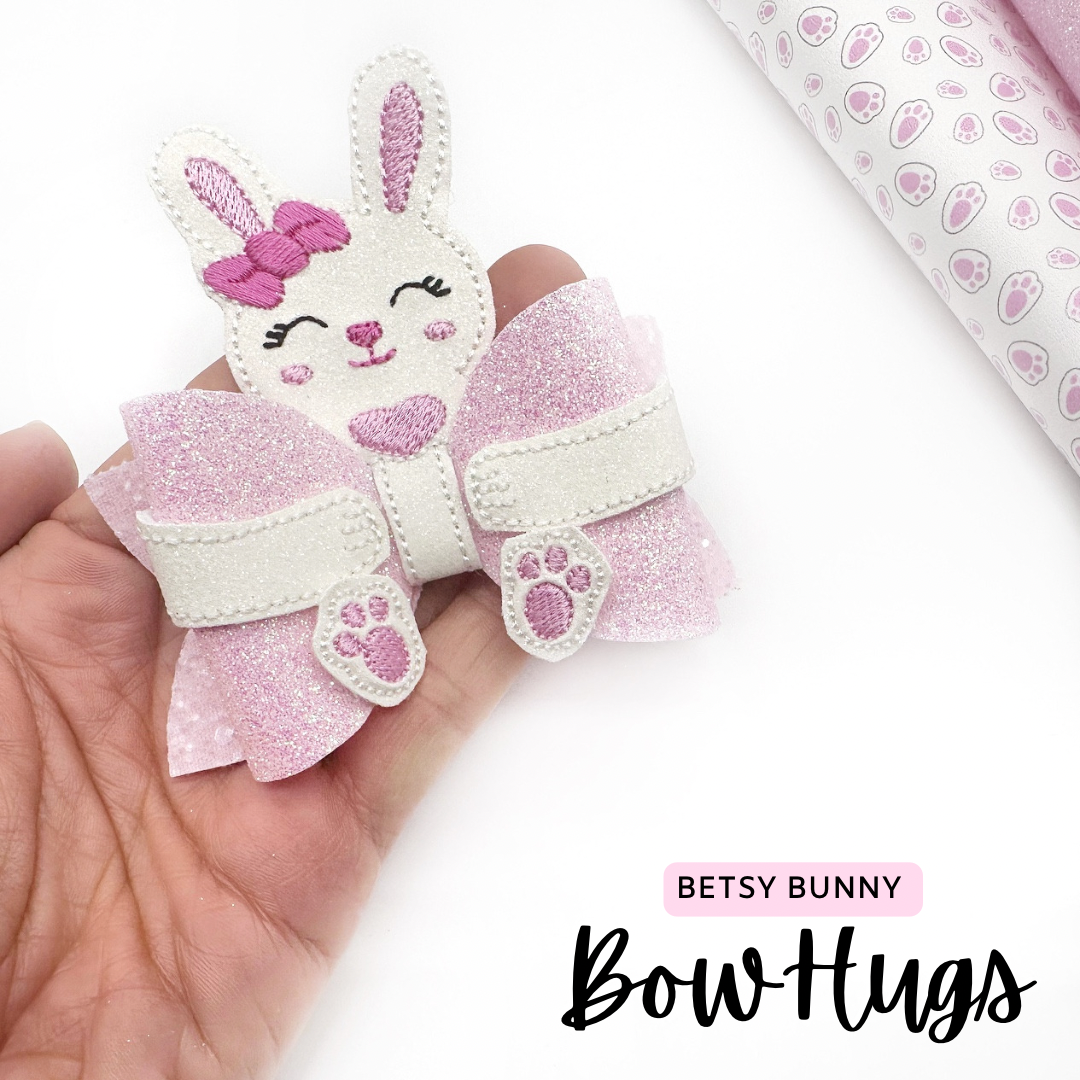 Betsy Bunny Bow Hugs Wrap Arounds & Pops Feltie Set