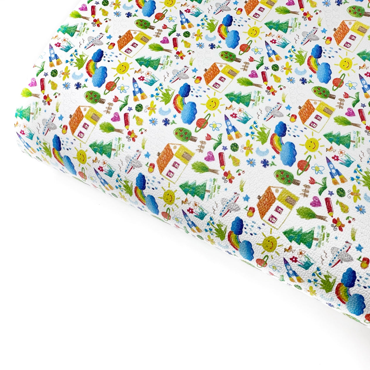 Doodle Drawings Premium Faux Leather Fabric Sheets