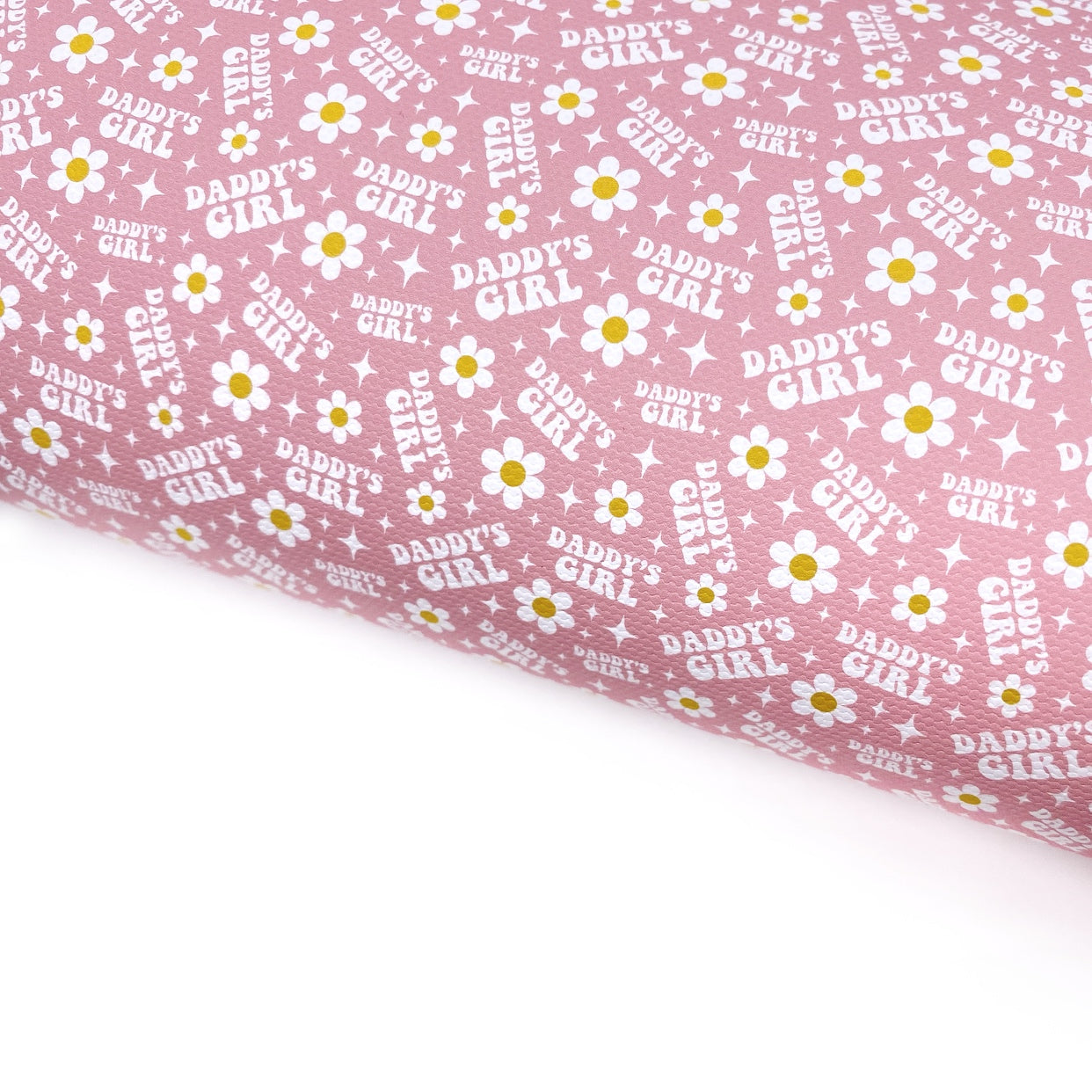 Pink Daisy Daddy’s Girl Lux Premium Canvas Bow Fabrics