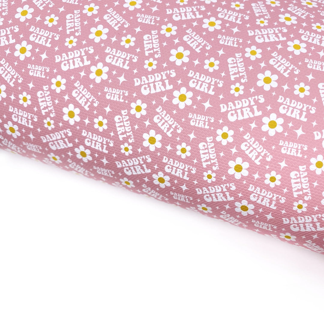 Pink Daisy Daddy’s Girl Lux Premium Canvas Bow Fabrics