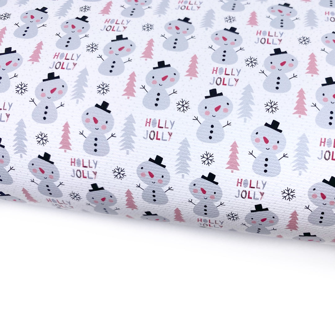 Holly Jolly Christmas Lux Premium Canvas Bow Fabrics