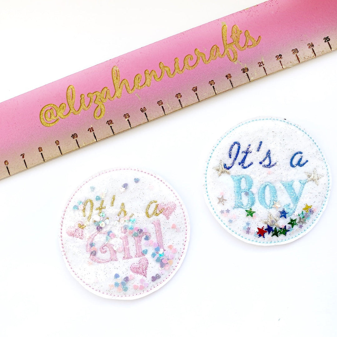 Exclusive EHC Baby Announcement Badges Shaker Felties