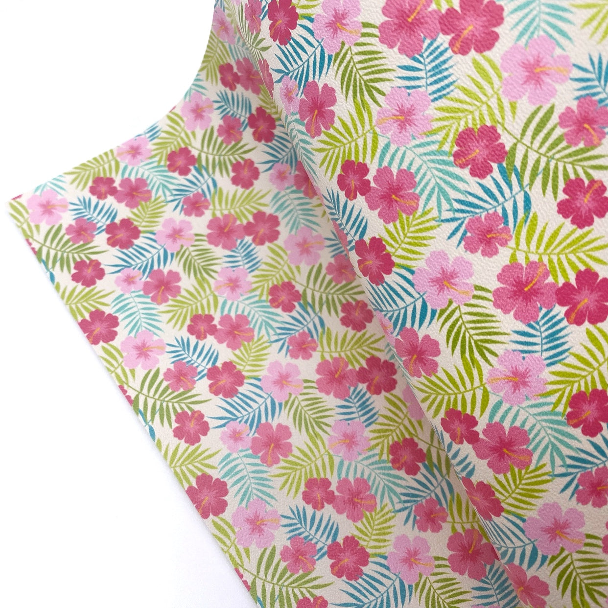 Tropical Florals Premium Faux Leather Fabric Sheets