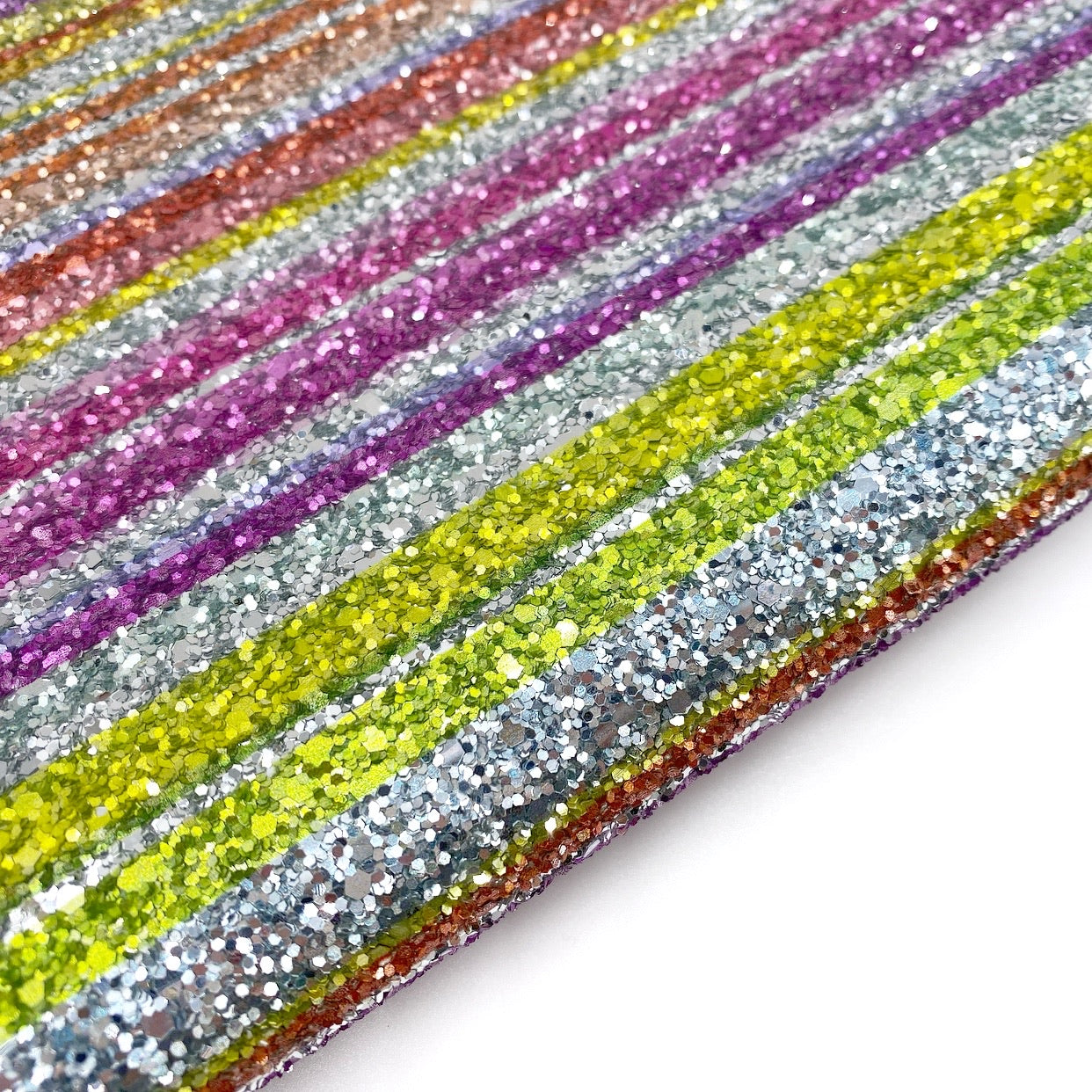 Summer Stripe Lux Premium Chunky Glitter Fabric