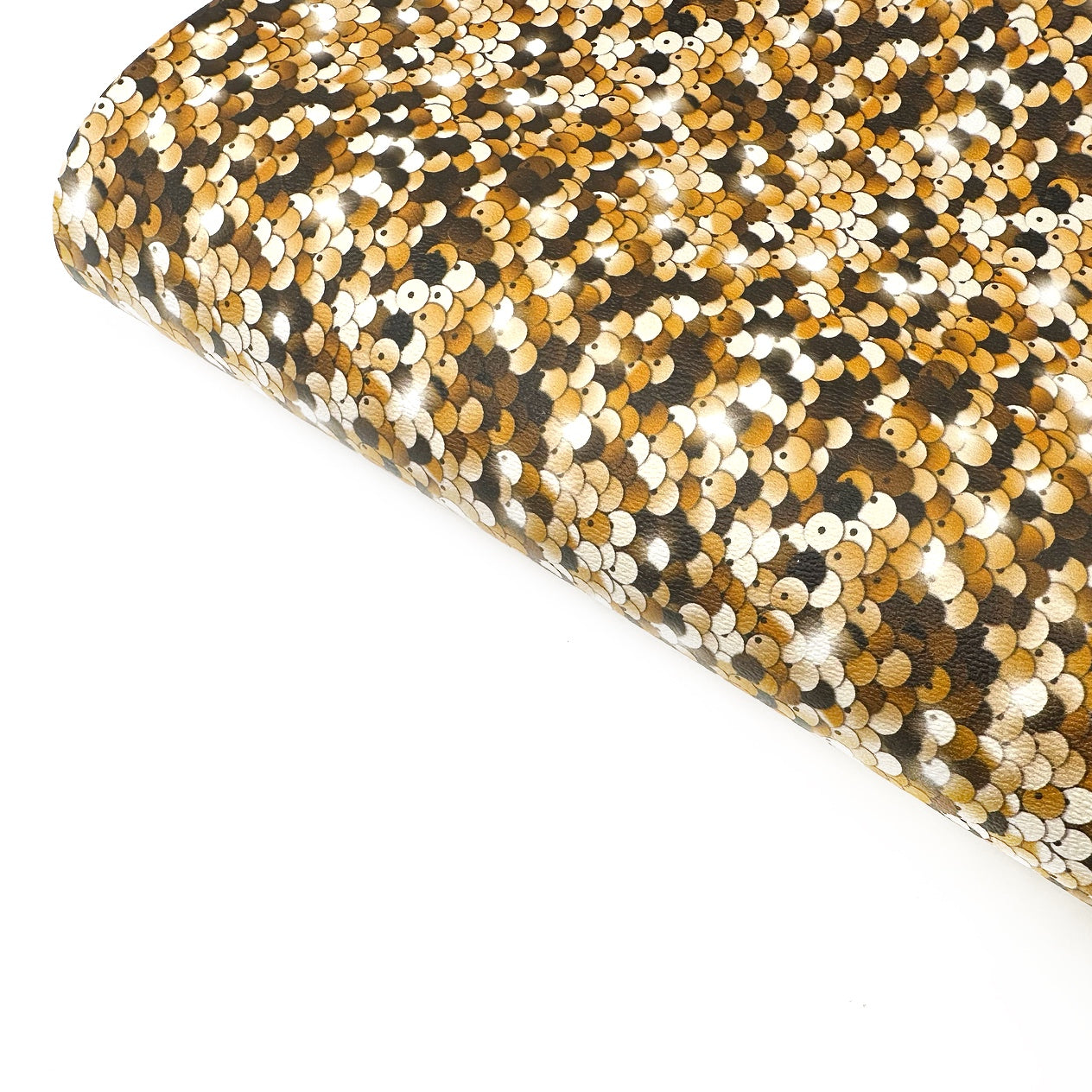Mixed Gold Sequins Premium Faux Leather Fabric Sheets