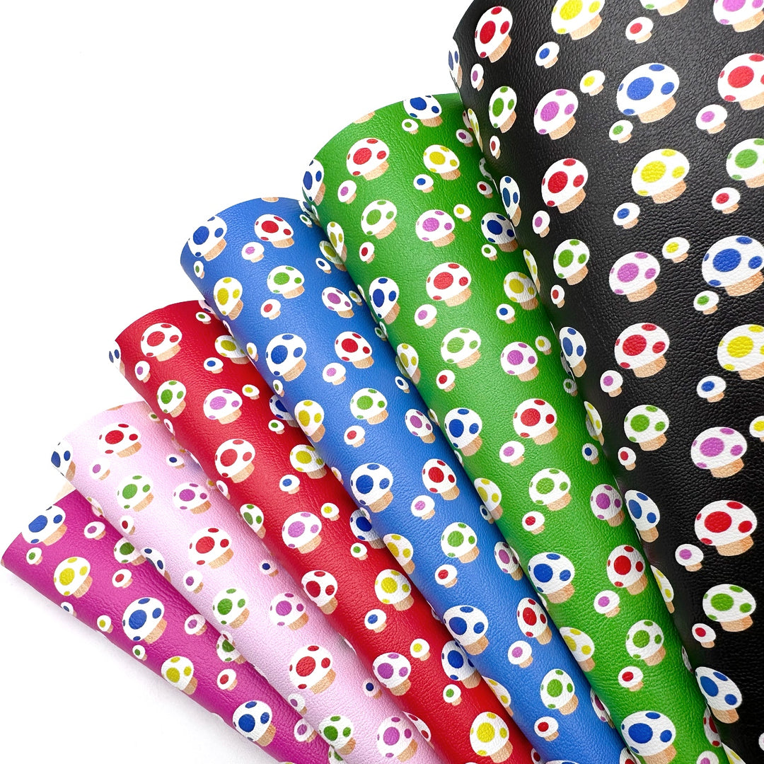 Rainbow Mushrooms Premium Lux Faux Leather Core collection- 6 Colours